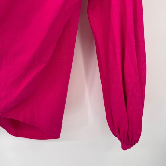 Anthropologie Floreat Hot Pink Mazza Off The Shoulder blouse size 12 top womens - Picture 7 of 12